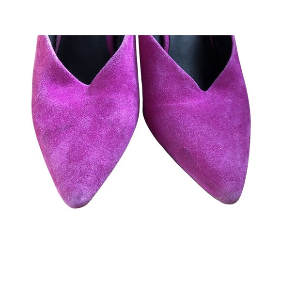 Rebecca Minkoff Slip On Mule 3.5" Heels Fuchsia Pink Suede Womens Size 7.5 - Picture 6 of 10